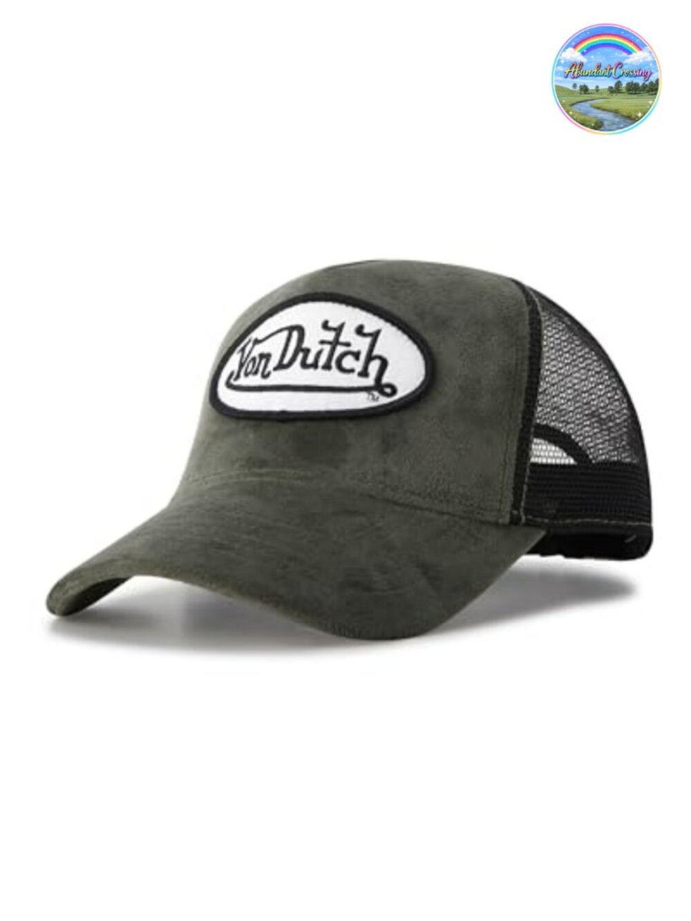 Velvet Trucker Hat Curved Bill Mesh Back Snapback Adjustable